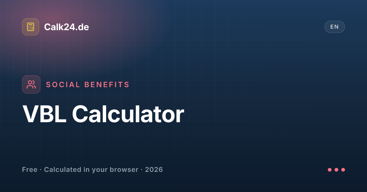 VBL Calculator — German Public Sector Pension 2026 | Calk24.de